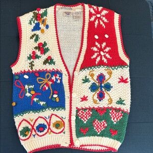 Huntington Ridge Ugly Christmas Sweater Vest, knitted by hand
